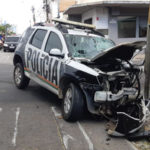 Colisão entre veículos deixa policiais feridos no Centro de Fortaleza