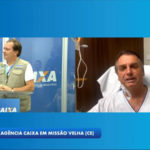 Internado, Bolsonaro participa de live em inauguração de agência bancária no interior do Ceará