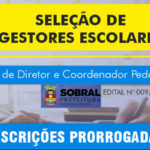 Prefeitura de Sobral prorroga inscrição para seleção de gestores escolares até 27 de julho