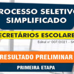 Divulgado resultado preliminar da 1ª etapa da seleção de secretários escolares