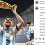 Foto de Messi com taça da Copa do Mundo é a mais curtida da história do Instagram