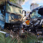 Suspeito rouba caminhão-tanque e colide contra carreta estacionada no Cais do Porto, em Fortaleza